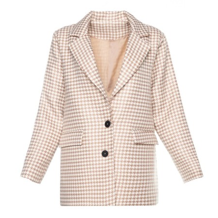 Female jacket, light beige color, goose foot, size 54-6