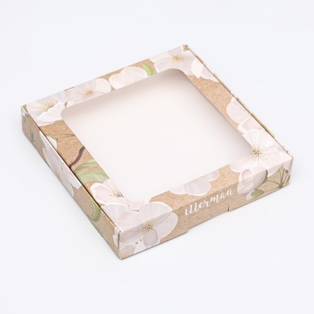 Self -assembly box, "flowers", 16 x 16 x 3 cm-2
