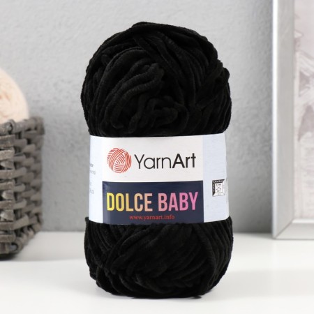 Yarn "Dolce Baby" 100% micropoliester 85m/50 g (742 black)-4