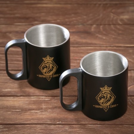 Gift set of tourist "Character and Strength": a thermos 500 ml, a mug 2 pcs-5