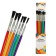 A set of brushes nylon 6 pieces, flat, with plastic colored handles