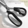 Clothing scissors, mowed blade, 9 ", 23.5 cm, black color