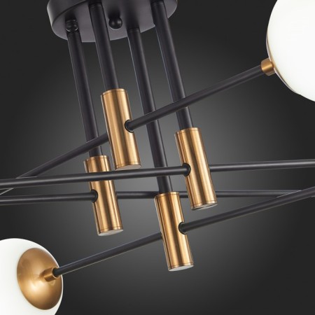 Ceiling Ceiling ST LUCE. SL1203.402.08. Limano. 8x40 watts, E27, 118.5x118.5x3.7 cm, bronze color, black-10