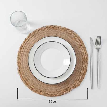 Serving napkin on the table "Meg", d = 30 cm, beige color-2