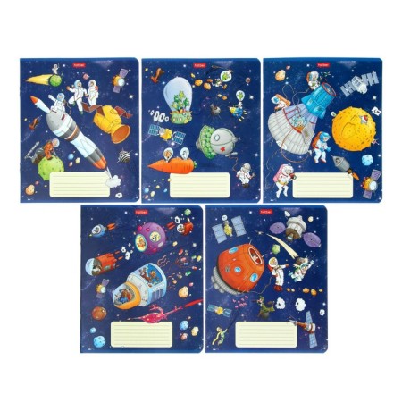 Notebook of 18 sheets in the cage "Cosmic Adventure", cover coated cardboard, rounded angles, fields, mix