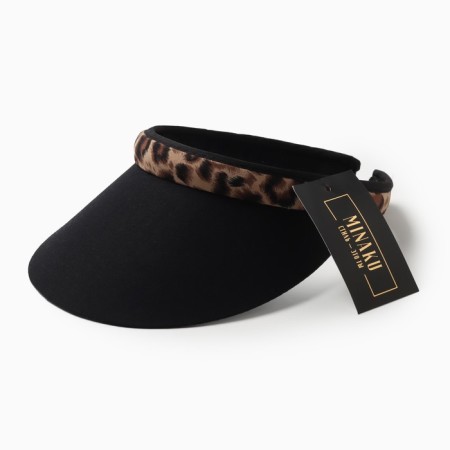 Feminine visor minaku "leopard" color Black color, rr 56-58-4