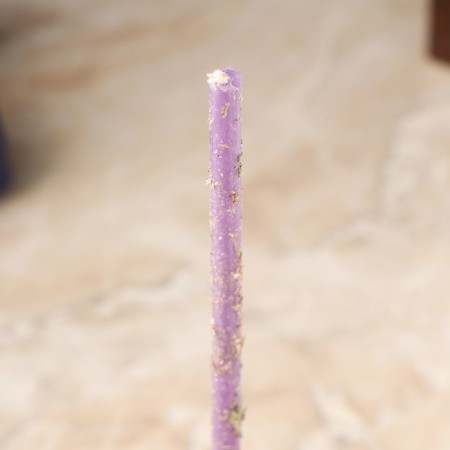 Magic wax candle "From fear and stress", with lavender, 16x0.6 cm, purple-2