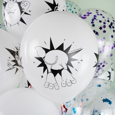 Latex ball 12 “Buba and friends”, pastel, white, 4 tbsp., Set 25 pcs., Mix-2