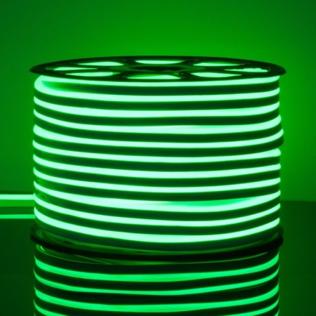 Flexible Neon Elektrostandard, IP67, 2835, 120 LED/m, 220V, one -way, Green glow-2