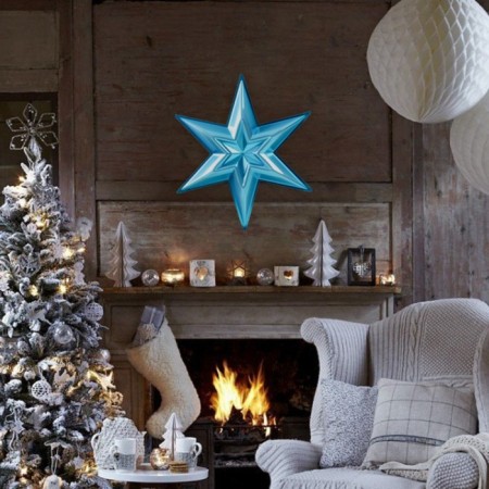 Figure "Star in the Star" Little Blue Metallic, Half, 34x39 cm