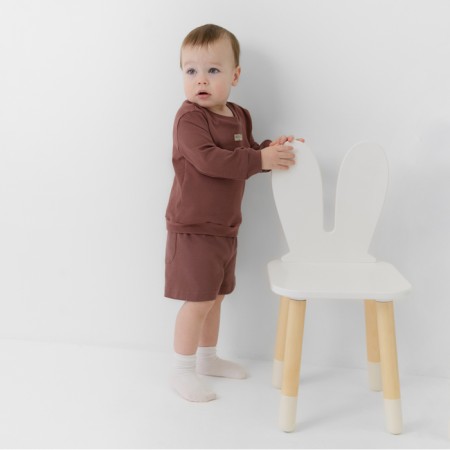 Kidsa (sweatshirt, shorts) minku, brown color, height 80-86 cm-4