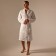 Wafel dressing gown men SL Home: Chess "Blanc de Blanc", size M, 100% cotton, 340 g/m2