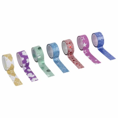 Sticky tape polymer for decor with sparkles "Patterns", 15 mm x 3 m (set 7 pcs)-3