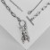 Piece "chain" rabbit and cross, color silver, l = 56 cm