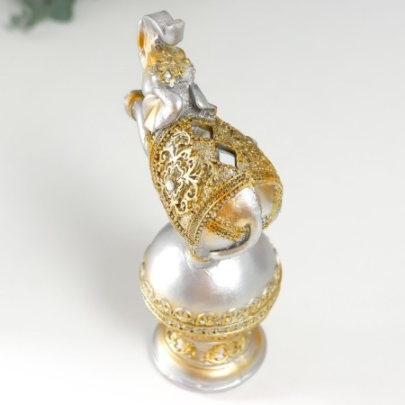 Souvenir Polystone "Elephant on a ball in the openwork blanket" 19x8.5x5.5 cm-7