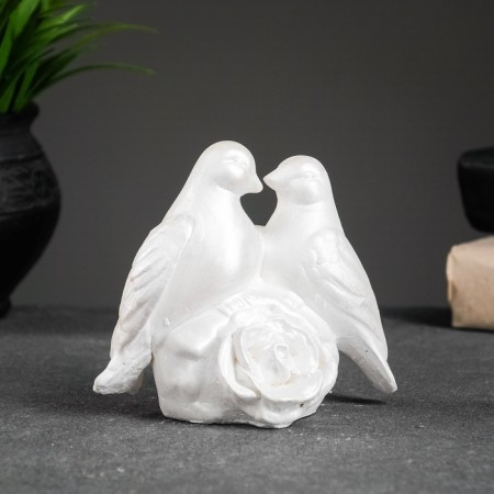 Figure "pigeons" pearl, 12x12x7cm
