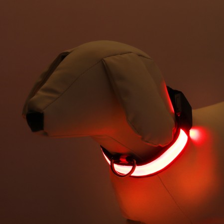 Collar with flash lighting 3 light modes, size S, Osh 35-43 x 2.5 cm red red-1