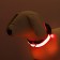 Collar with flash lighting 3 light modes, size S, Osh 35-43 x 2.5 cm red red