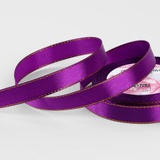 A satin ribbon “Silver threads”, 15 mm × 23 ± 1 m, purple color No. 35