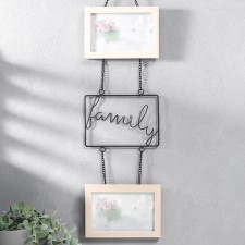 Photo frame double MDF suspended on the 
