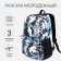 Youth backpack from textiles, 3 pockets, blue/gray color