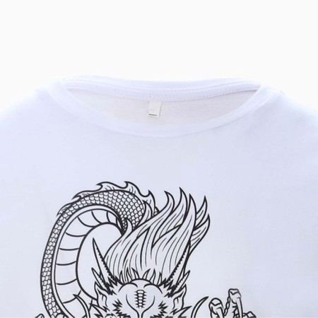 T -shirt male "Dragon", white color/Black print, size 48-6