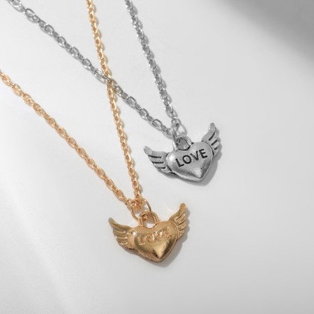 Kulons "Uenubles" hearts, the color of silver-gold, 45 cm