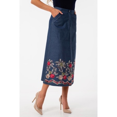 Women's skirt, size 42, blue color-10
