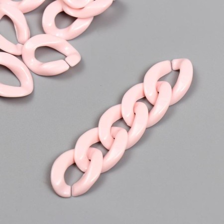 Decor for creativity Plastic "Ring for the chain" Direct pink set 25 pcs 2.3x1.65 cm