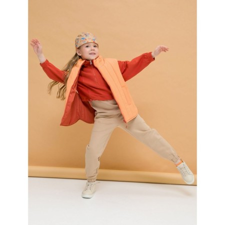 Sweatplane shortened for Pelican girl, height 98 cm, terracotta color-5