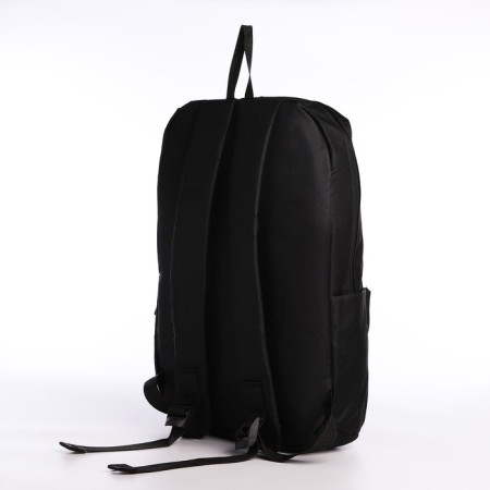 Youth backpack with a zipper, waterproof, 3 outer pockets, black color-3