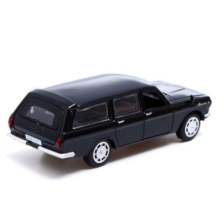 Metal machine "GAZ-2402 Volga", 12 cm, doors, luggage, black color open-3