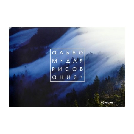 Album for drawing A4, 40 sheets on the paper clip "Forest in the fog", covered cardboard, internal block offset 100 g/m²