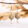 Handmade earrings, wooden "Snowball", color mix