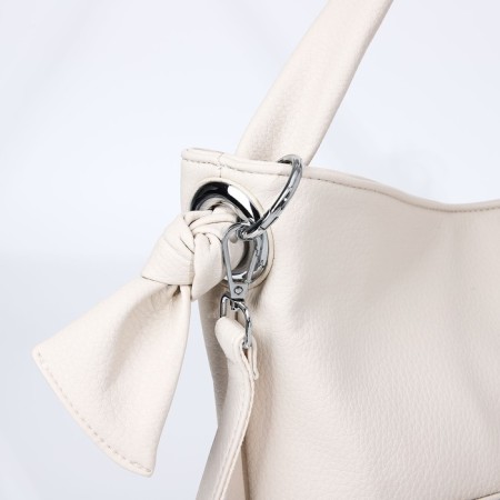 Luggage bag on lightning, 2 external pockets, milk color-4