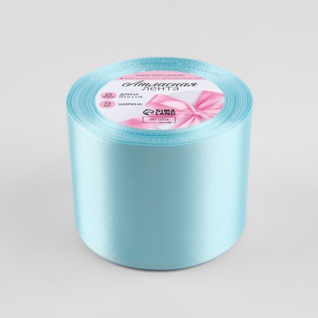 Satin tape, 75 mm × 23 ± 1 m, blue color No. 211-1