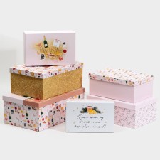 A set of gift boxes 6 in 1 “Happy New Year”, 20 x 12.5 x 7.5 - 32.5 x 20 x 12.5 cm, New Year