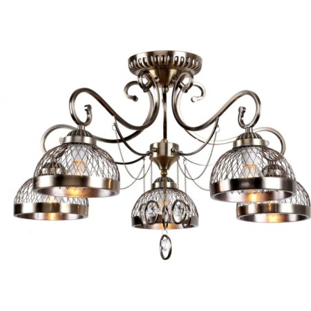 Ceiling chandelier Lori 5XE27 60W, size 64x64x39 cm, color antique bronze