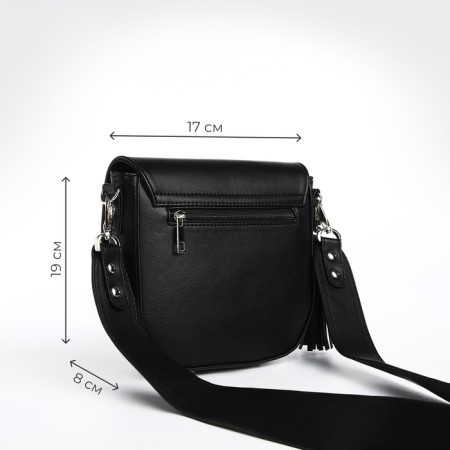 Women's bag Textura, messenger, small size, black color-2