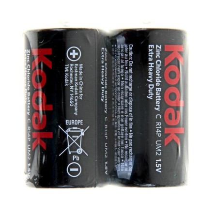 Salt battery Kodak Extra Heavy Duty, C, R14-2S, 1.5V, Spike, 2 pcs.-2