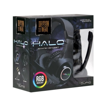Qumo Halo headphones, game, microphone, 2x3.5+usb, 2m, backlight, black-10