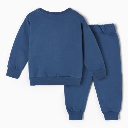 Kit (sweatshirt/trousers) for a boy, blue color, height 80 cm-4