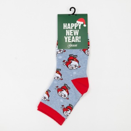 Women's socks "Santa Claus", color light blue, size 23-25-4