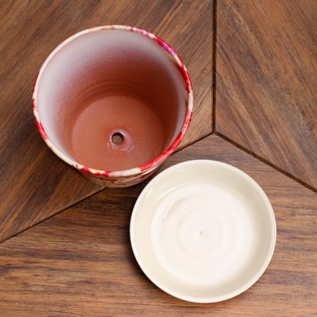 Set of pots Avangard Elegant, 0.3 / 0.8 / 1.7 / 3.2 l, beige red-3