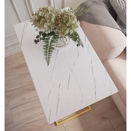 Class table "Agami Gold", 500 × 310 × 705 mm, color white marble-2
