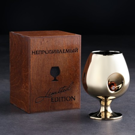 Cognac glass "impenetrable. Gold", with a bullet, 390 ml