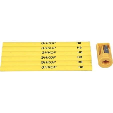 A set of building pencils Encor 3684, with a grinder, 6 pcs.-1