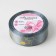 Satin tape with embossing "Lotus", 25 mm × 18 ± 1 m, dark gray color/gold No. 189