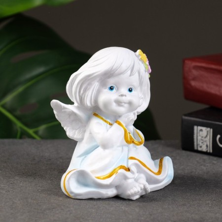 Figure "Angel with two flowers in the hair" 7x8x9cm