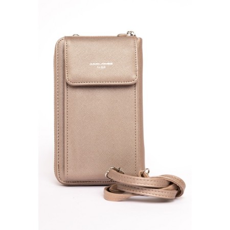 Cross-Body Bag, eco-leather, David Jones bronze, 12x4x20 cm